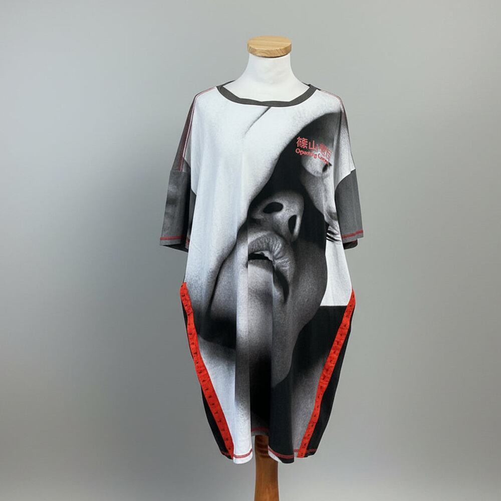 Opening Ceremony gray oversized photo Hook and Eye dress, size S, NEW WITH TAGS!